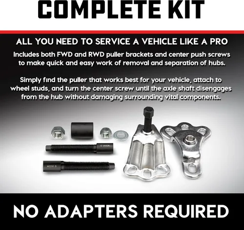 Vista 9 de Powerbuilt Master Hub Puller - Juego de herramientas extractoras de cubos, remover e instalar cubos y ejes de rueda de automóvil, Ford y Mercury