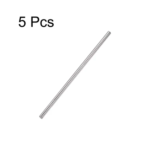 Vista 3 de uxcell Varilla redonda sólida de acero inoxidable 304 de 0.157 in x 5.906 in para manualidades de bricolaje - 5 piezas