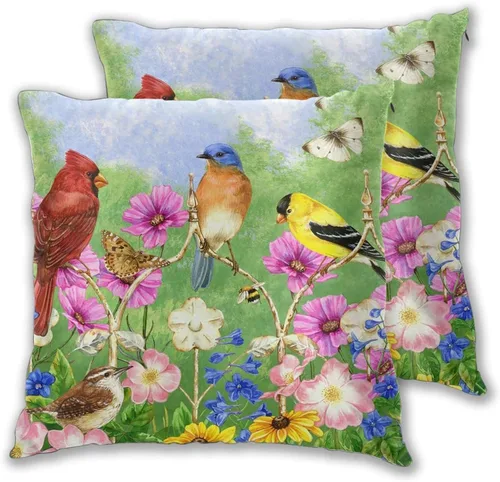 Vista 11 de Juego de 2 fundas de almohada de primavera y verano, diseño de libélula y flor, fundas para sofá, oficina, dormitorio, decoración del hogar, 16 x 16