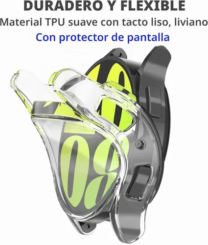 Vista 3 de (Paquete de 4) Funda Protectora de Pantalla Compatible para Samsung Galaxy Watch 6 de 40 mm (Versión 2023) Funda de Silicona Protectora Completa