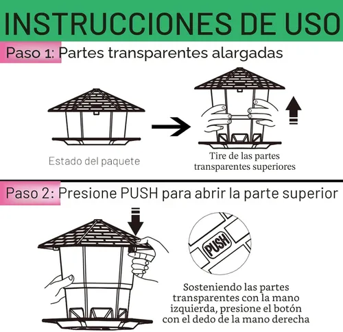 Vista 6 de Jealoeur Comederos para pájaros para exteriores Comedero para pájaros colgante para pájaros salvajes, semillas, negro