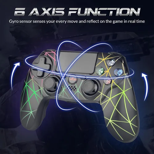 Vista 3 de Rii Wireless Bluetooth Gaming Controller for PS4PS3AndroidWindowsSteam, With Dual-shock, 6-axis Gyro Sensor, 1000mAh Battery,Non-Slip Game Joystick