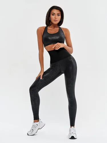 Vista 9 de Bona Fide Leggings de cintura alta de alta calidad para mujer con diseño único y control de abdomen, leggings de entrenamiento para mujer