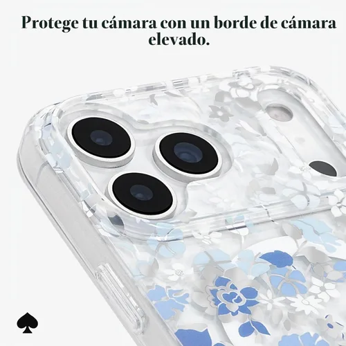 Vista 5 de kate spade new york Funda para iPhone 18 Pro Max - Cama de flores azul Macizo de flores azul