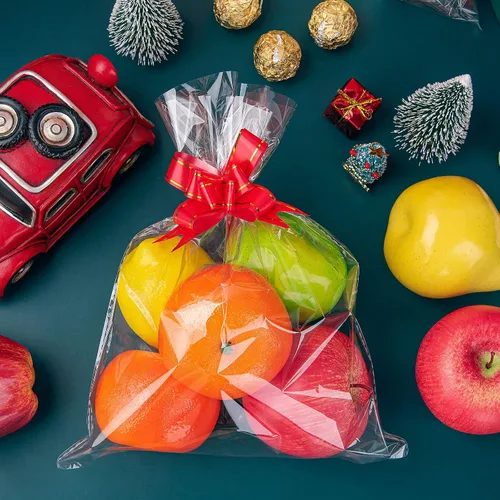 Vista 5 de Awpeye 100 bolsas transparentes de celofán para celofán, buenas para pasteles, panadería, galletas, dulces, postres, palomitas de maíz, postre