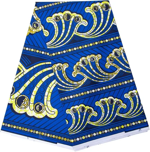 Vista 22 de BintaRealWax Tela africana de 6 yardas de tela tribal con estampado de cera vintage Ankara para coser vestido de fiesta