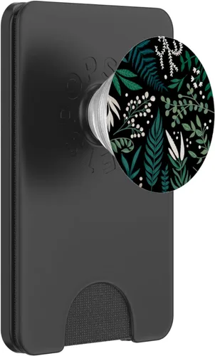 Vista 7 de Follaje de helecho botánico verde y bayas blancas con estampado floral PopSockets intercambiables PopGrip