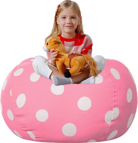 Vista 18 de Aubliss - Silla de almacenamiento para peluches en forma de puf (Estrella Aqua, Mediana (32"))