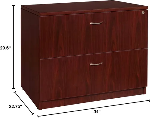 Vista 2 de Lorell 69399 Lima lateral, antipunta, 35 pulgadas x 22 pulgadas x 29-1/2 pulgadas, caoba