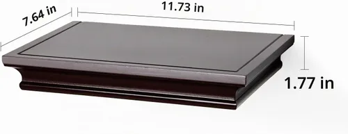 Vista 3 de AHDECOR - Estantes de pared flotantes tradicional de longitud múltiple., Marrón espresso, 12 pulgadas