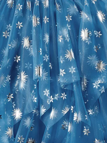 Vista 3 de Disney Big Girls Frozen Princess Elsa vestido y capa tutú con capas