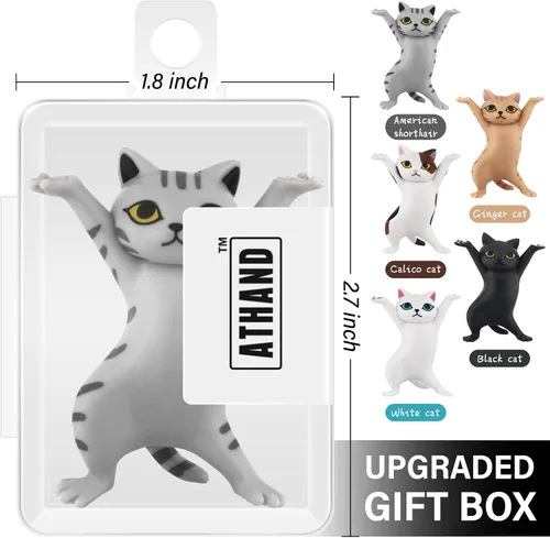 Vista 6 de ATHAND Portalápices de gatos bailando para escritorio, soporte para lápices de gato, lindas figuras de gatos, regalos interesantes para amantes