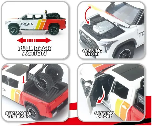 Vista 3 de Toyota Tundra TRD 4x4 Off Road - Camión modelo fundido a escala 1:24 (negro)