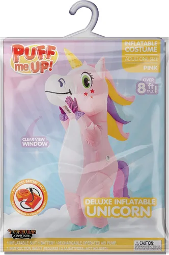 Vista 7 de Spooktacular Creations Disfraz inflable para adulto, cuerpo completo montando un unicornio para fiesta inflable de Halloween