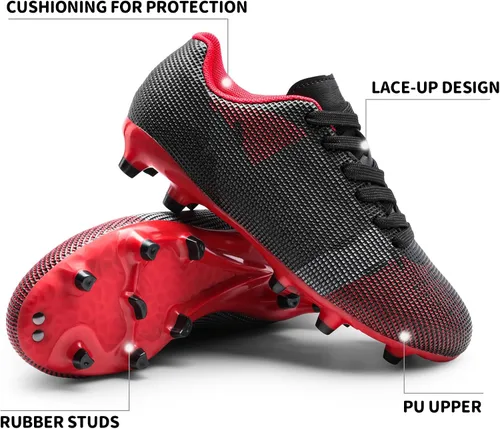 Vista 5 de DREAM PAIRS Zapatos de fútbol para niños y niñas, para jóvenes, firmes, atléticos, para entrenamiento al aire libre, para niños pequeños y grandes