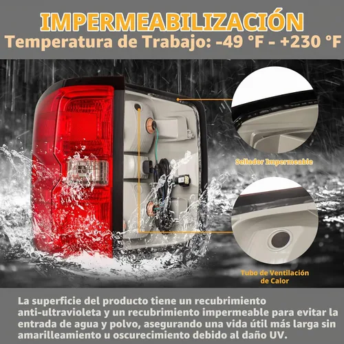 Vista 6 de Conjunto de luz trasera compatible con Chevy Silverado 1500 2500HD 3500HD 3500HD 2014-2019 con arnés de cableado, luces traseras de camioneta