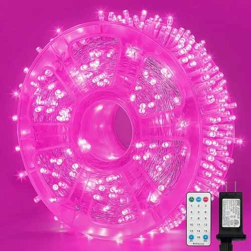 Vista 52 de Guirnalda de 100 luces LED de Pascua de 33 pies enchufables, multicolor pastel, 16 modos de luces parpadeantes, guirnalda de luces impermeables