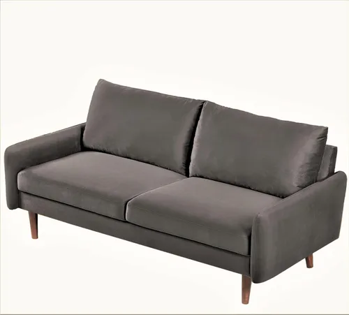 Vista 6 de Container Furniture Direct Kent - Sofá de terciopelo para salas de estar modernas y espacios compactos, cómodo sofá de 3 plazas, muebles de estudio