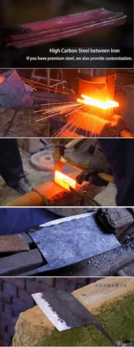 Vista 7 de Cuchillo de cocina forjado martillado a mano ZhenSanHuan