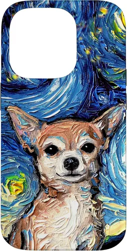 Vista 17 de Aja - Funda para iPhone 17, diseño de perro de noche estrellada, color marrón