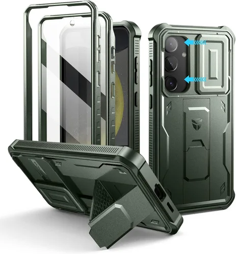 Vista 47 de Dexnor Funda para Samsung Galaxy S24 con Cubierta Deslizante Integrada para Cámara y Protector de Pantalla y Soporte, Funda Resistente a los Golpes