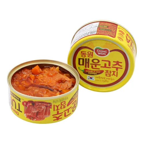 Vista 2 de Dongwon, Estilos de trozos de atún o escamas en pimiento picante doble, 5.29 onzas