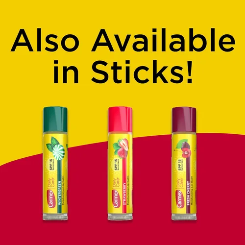 Vista 8 de Carmex Daily Care - Paquete de bálsamo labial hidratante, bálsamo labial con protector solar en cereza fresca, fresa y gaulteria, 0.35 onzas