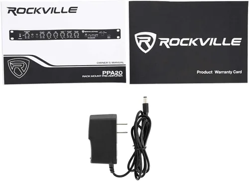 Vista 5 de Rockville PPA20 Preamplificador 11V 1U Montaje en Rack Preamplificador Profesional, Entrada Phono, Salidas XLR, Ecualizador de 3 Bandas, para Audio