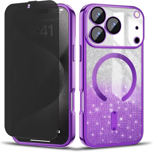 Vista 40 de Funda magnética para iPhone 13 Pro MagSafe con protector de lente de cámara, protección completa, delgada, suave, a prueba de golpes, antiarañazos