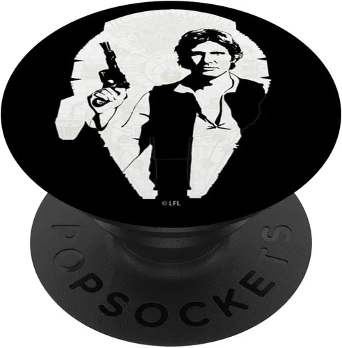 Vista 6 de Star Wars Millennium Falcon Han Solo Silhouette Fill PopSockets MagSafe PopGrip para iPhone