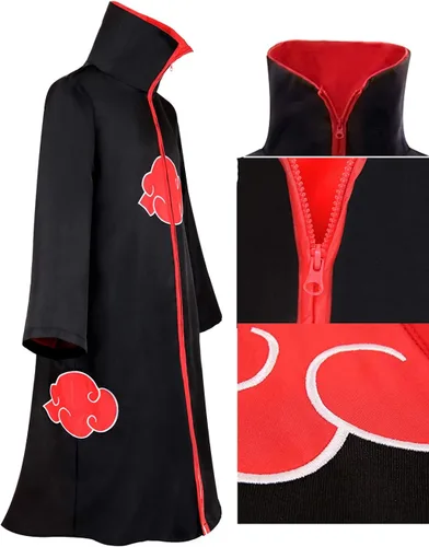 Vista 3 de Ainiel Bata negra unisex para fiesta de Halloween, cosplay, capa