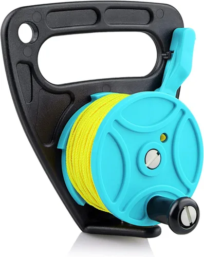 Vista 8 de Carrete de buceo con tapón de pulgar y línea de 150 pies azul