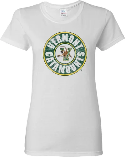 Vista 19 de NCAA - Camiseta para mujer, diseño de círculo envejecido, color del equipo, universidad