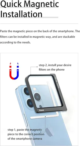 Vista 2 de Kase ND1000 10 parada ND Universal Magnetic Smartphone Filtro Vidrio Óptico