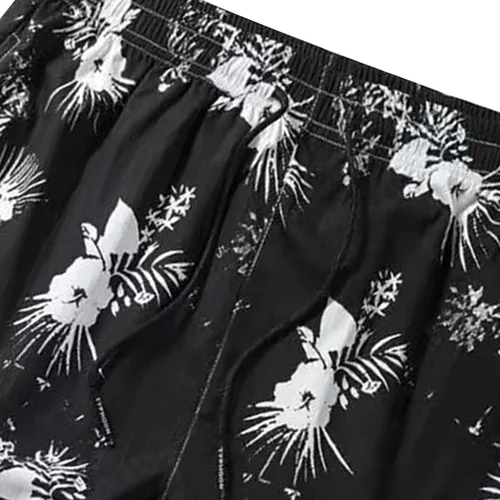 Vista 2 de Rvidbe Pantalones cortos para hombre, traje de baño para hombre, pantalones cortos hawaianos con estampado floral, para surf, secado rápido