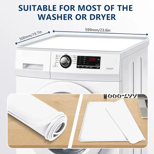 Vista 8 de Alfombrilla de silicona para lavadora y secadora, fundas para lavadora y secadora para la parte superior de 23.6 x 19.7 pulgadas, cubierta