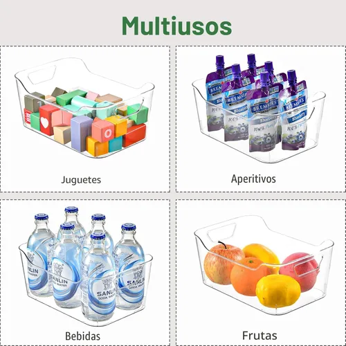 Vista 5 de Paquete de 12 Contenedores de Almacenamiento de Plástico Transparente, Organizadores y Almacenamiento de Despensa, Contenedores Organizadores