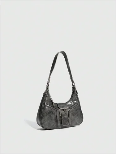 Vista 3 de Verdusa Bolsos de hombro de cuero PU Hobo para mujer, con cremallera, estilo vintage