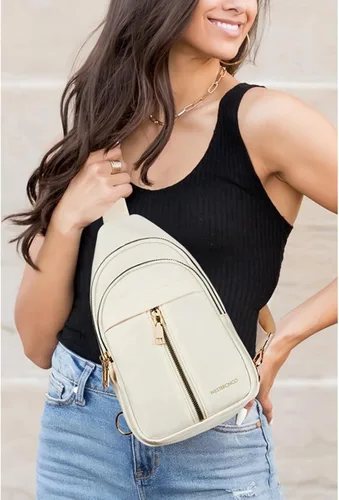 Vista 2 de WESTBRONCO Riñonera pequeña de nailon para mujer, ligera, de gran capacidad