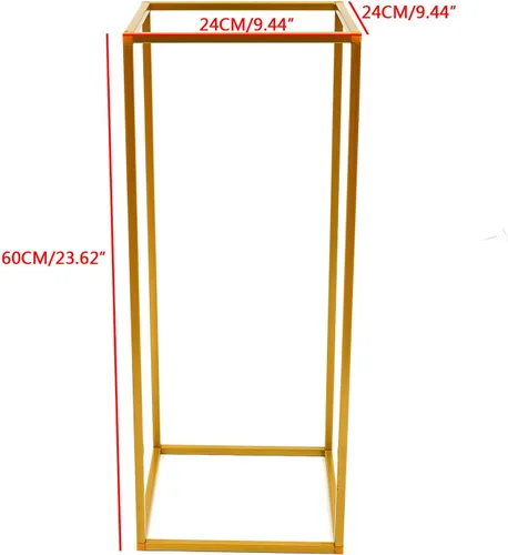 Vista 4 de DouSeiAi 10 piezas de mesa de metal para mesas de boda, plantas, jarrón dorado alto, columna geométrica de flores para decoración de bodas, fiestas