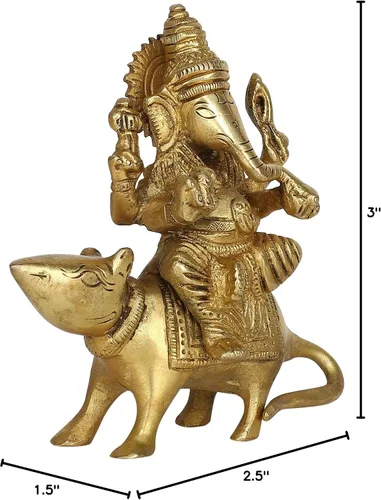 Vista 10 de GURU JEE™ Estatua de latón Panchmukhi Lord Ganesha Idol 5 Caras Ganesh Ji Cinco cabezas Ganpati Bappa Murti para regalos Puja Mandir Temple Showpiece