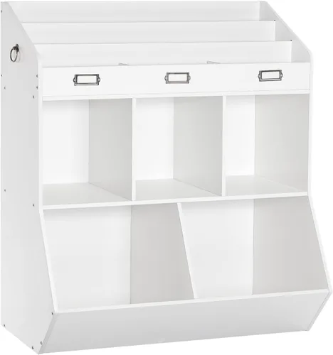 Vista 10 de HOOBRO Estantería para niños, organizador de almacenamiento para juguetes, estantería para niños, 5 compartimentos y 3 estantes de 3 niveles