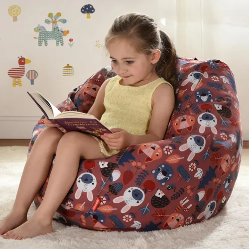 Vista 17 de YuppieLife Funda para puf de almacenamiento para niños (sin relleno), organizador de juguetes, sofá con asa de transporte, disponible para niños