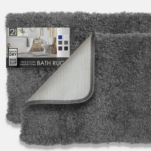 Vista 55 de Clara Clark Alfombras de baño, alfombras de baño ultra suaves y peludas - tapetes de baño para baño, lavable a máquina, base antideslizante de goma