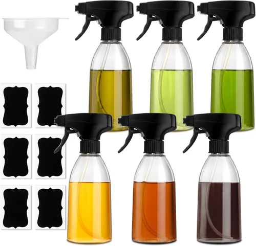 Vista 9 de gmisun Pulverizador de aceite para cocinar, paquete de 2 botellas de aceite de oliva, pulverizador de aceite de plástico de grado alimenticio de 10