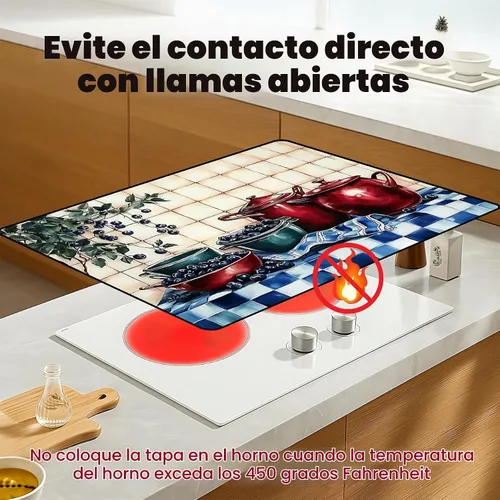 Vista 3 de Cubierta superior de estufa para estufa eléctrica de vidrio (arándano, 28.5 pulgadas de largo x 20.5 pulgadas de ancho) Heat Resistant Cooktop