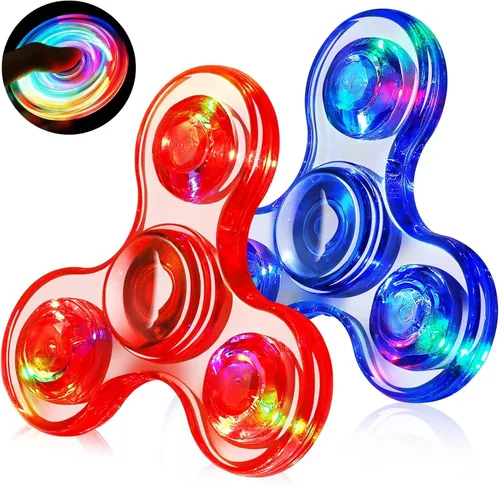 Vista 10 de Gigilli Fidget Spinners para Niños Paquete de 2, Juguetes Fidget Sensoriales con Luz para Adultos Niño 4-8-12, Brillan en la Oscuridad Juguetes TDAH