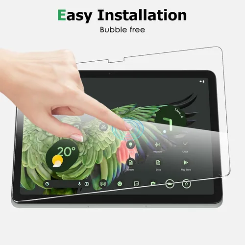 Vista 7 de Protector de pantalla de vidrio templado para tableta Google Pixel, protector de película antiarañazos ultra fino HD transparente antihuellas