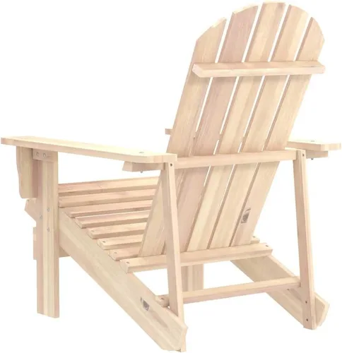 Vista 5 de Adirondack Outdoor Chair Solid Fir Wood 34.1"x27.4"x35.2" Ergonomic Garden Seat Natural Fir Finish Rustic Patio Lounger for Garden Terrace Balcony