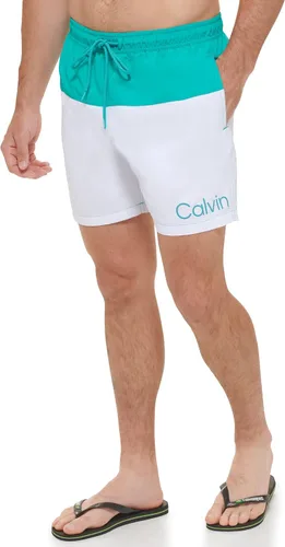 Vista 3 de Calvin Klein Men's Standard Uv Protected Two Tone Logo Swim Trunk